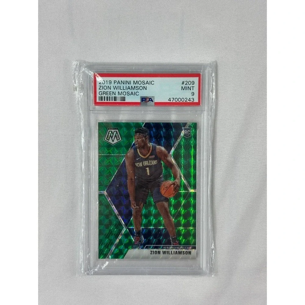 2019 Panini Mosaic Zion Williamson Green Mosaic #209 RC PSA 9 MINT Rookie